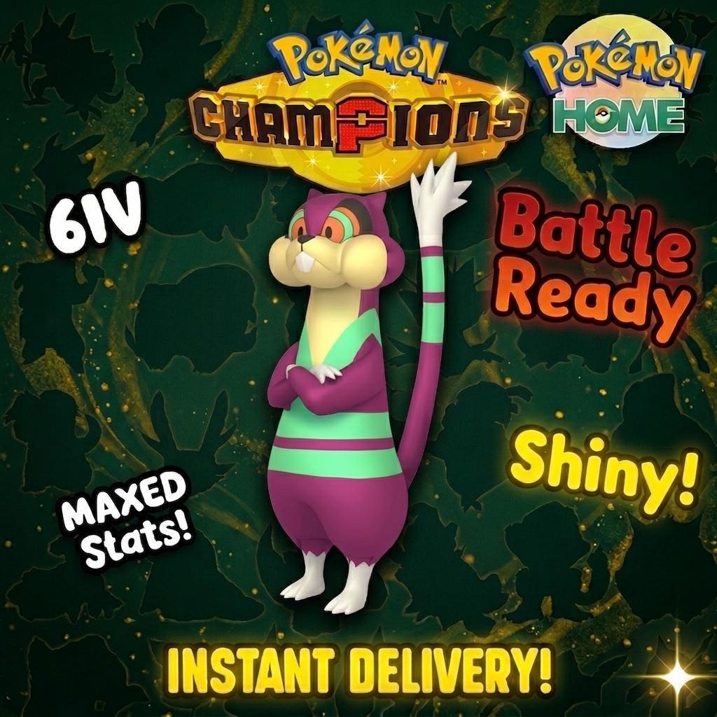 Shiny Watchog Pokémon Champions 6IV Competitive Battle Ready – Champions Pokémon card photo