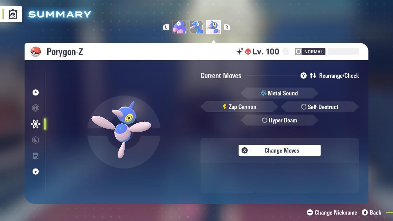 Foto de la carta Pokémon Shiny Alpha Porygon Z Pokémon Legends ZA 6IV Listo para la batalla competitiva 4
