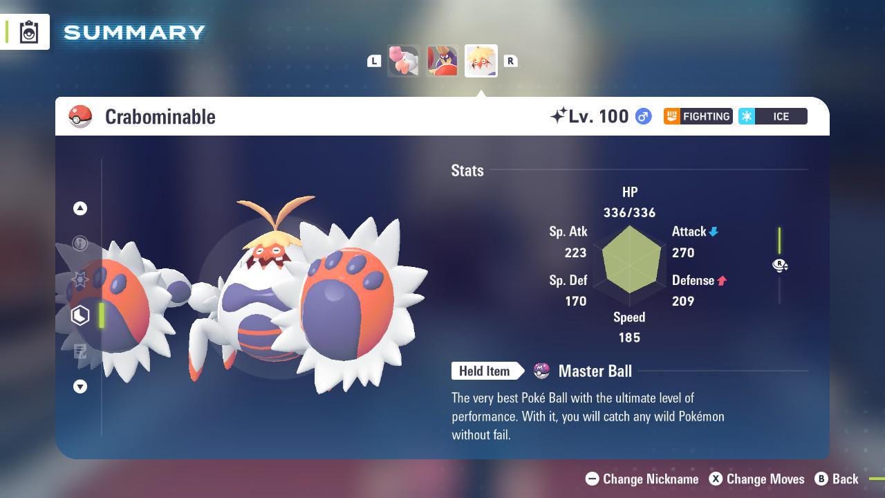 Shiny Crabominable Pokemon Legends ZA Mega Dimension DLC 6IV Competitive Battle Ready Pokémon card photo