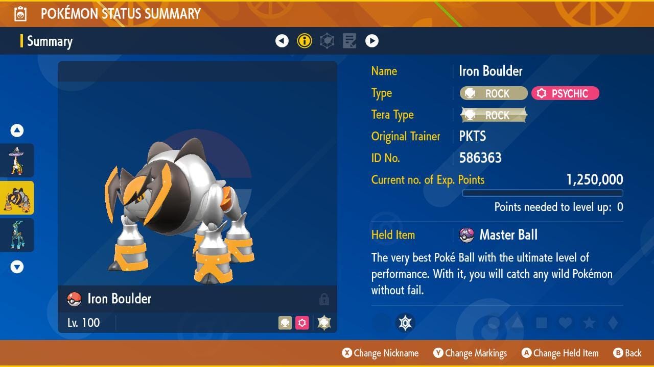 Non Shiny IRON BOULDER Ev Trained Scarlet Violet Pokémon Battle Ready Competitive Free Bonus Shiny Fast Delivery – Scarlet & Violet Pokémon card photo