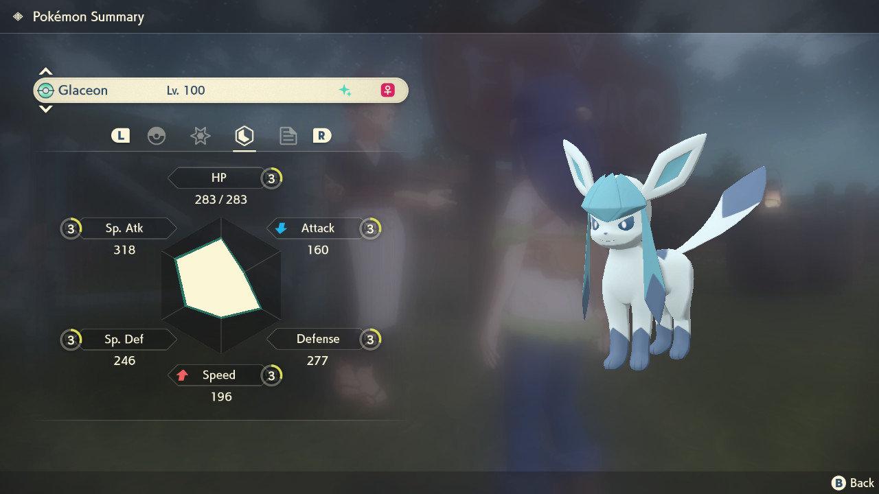 Shiny GLACEON Pokemon Legends Arceus 6IV Competitive Battle Ready Pokémon card photo 2