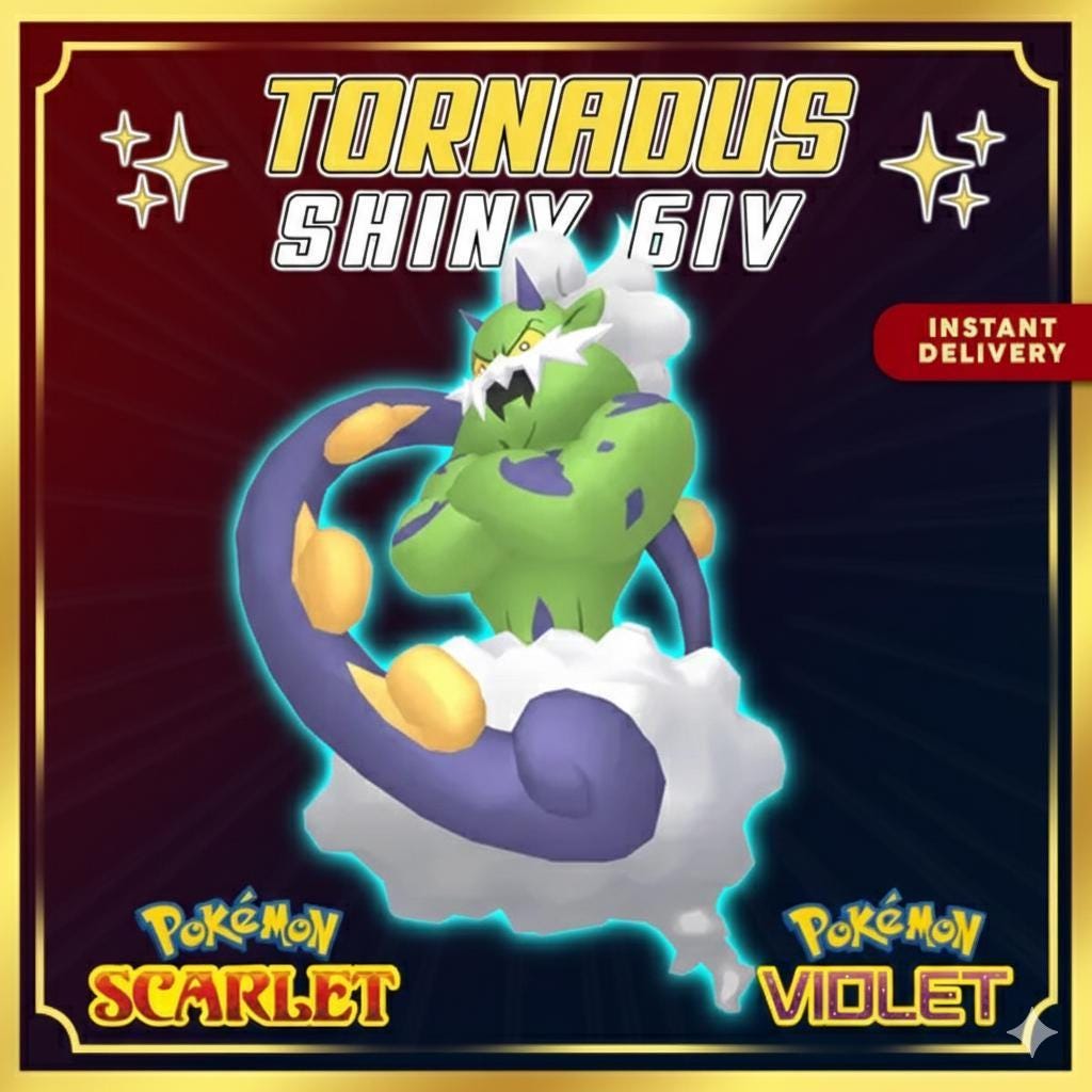 Shiny TORNADUS Pokémon Scarlet Violet 6IV Competitive Battle Ready – Scarlet & Violet Pokémon card photo