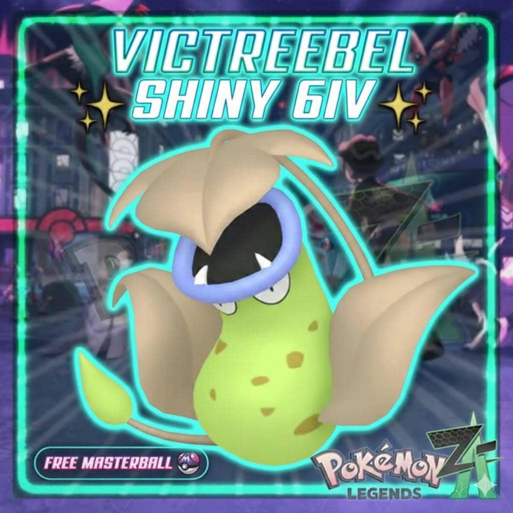 Foto de la carta Pokémon Shiny VICTREEBEL Pokémon Legends ZA 6IV Listo para la batalla competitiva