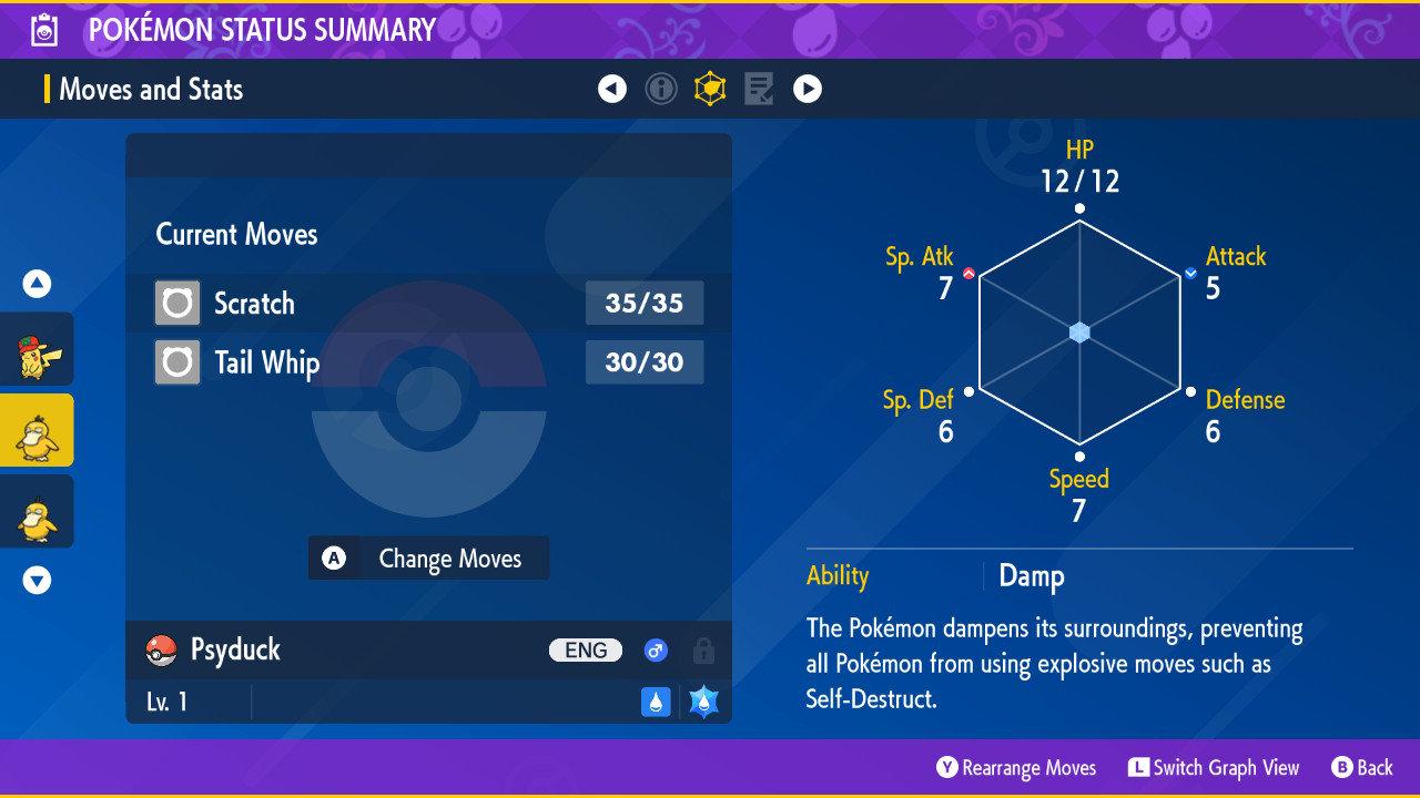 Foto de la carta Pokémon PSYDUCK Brillante Pokémon Escarlata Púrpura 6IV Competitivo Listo para la Batalla 3