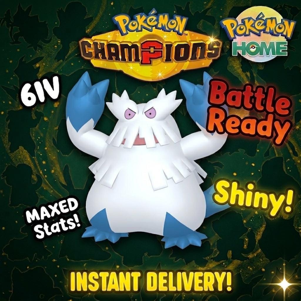 Shiny Abomasnow Pokémon Champions 6IV Competitive Battle Ready – Champions Pokémon card photo