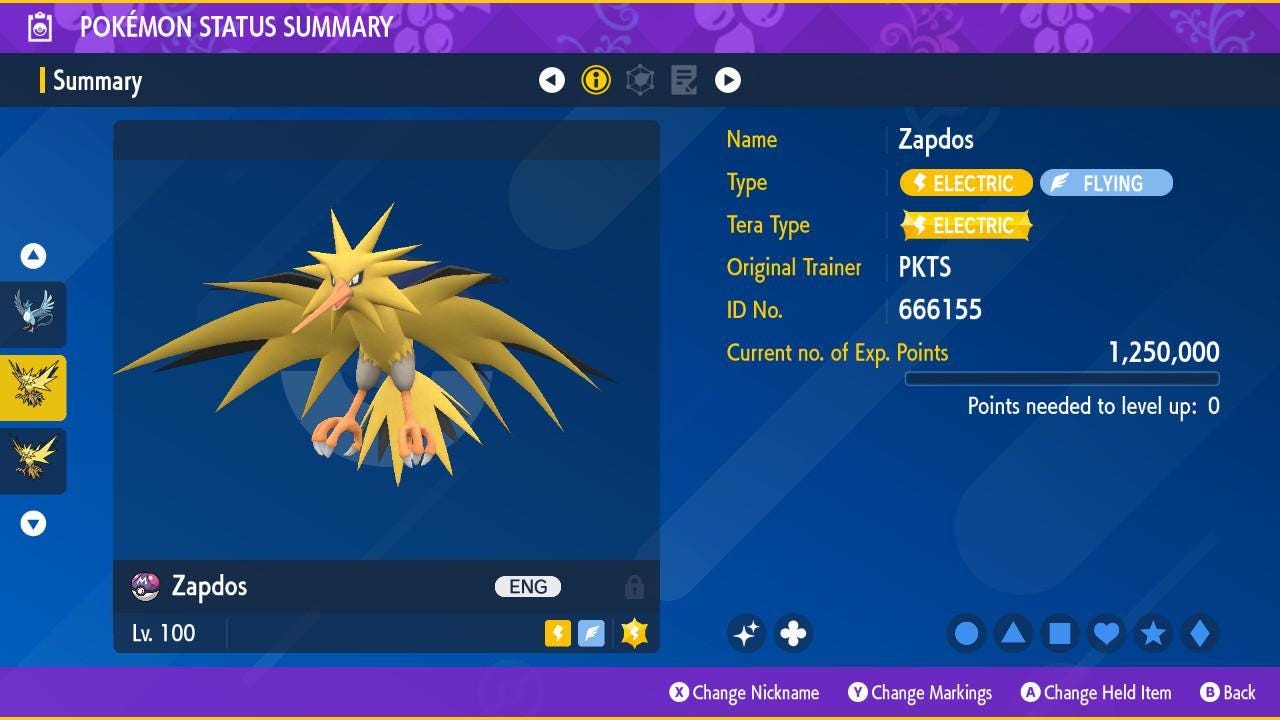 Shiny ZAPDOS Pokémon Scarlet and Violet Legendary Competitive Battle Ready Pokémon card photo 2