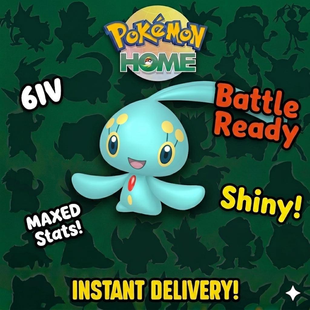 Shiny MANAPHY Pokémon HOME 6IV Competitive Battle Ready – Pokémon HOME Transfers Pokémon card photo
