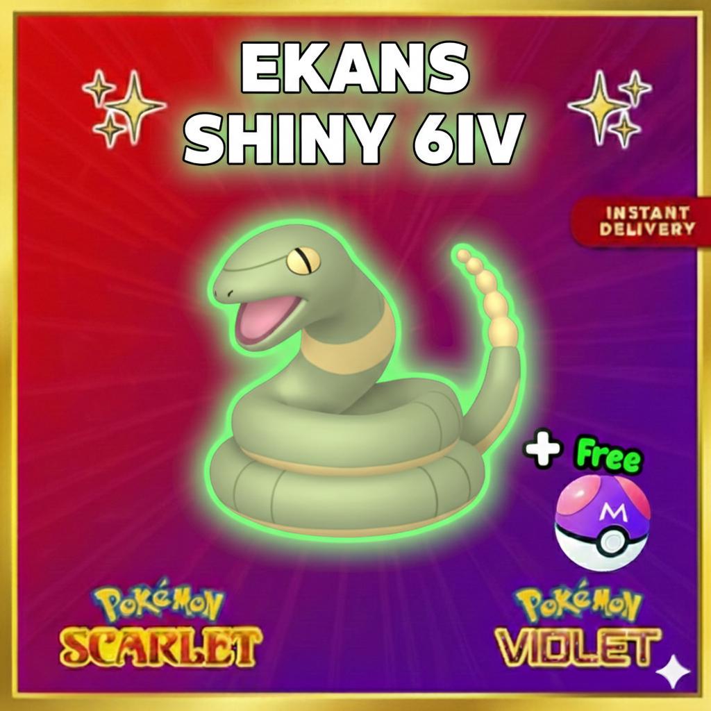Foto de la carta Pokémon Pokémon Escarlata Púrpura EKANS variocolor listo para la batalla, EV entrenado, OT personalizado, cualquier objeto equipado, intercambio SV, Entrega rápida