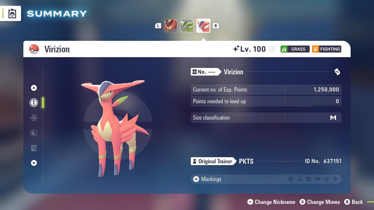 Фото покемона Блестящий Virizion Pokemon Legends Za Mega Dimension DLC 6IV Готовый к соревновательным битвам 3
