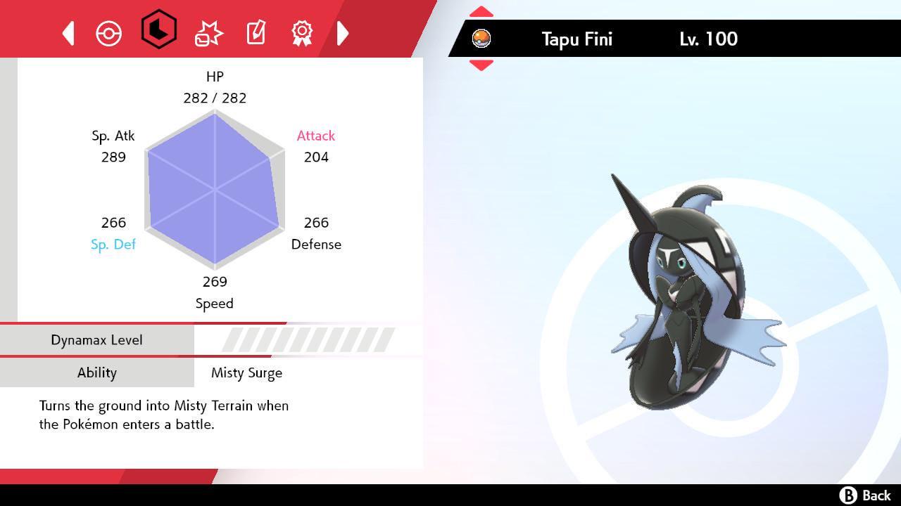 Shiny 6IV TAPU FINI Pokemon Sword Shield 6IV Competitive Battle Ready Pokémon card photo 2