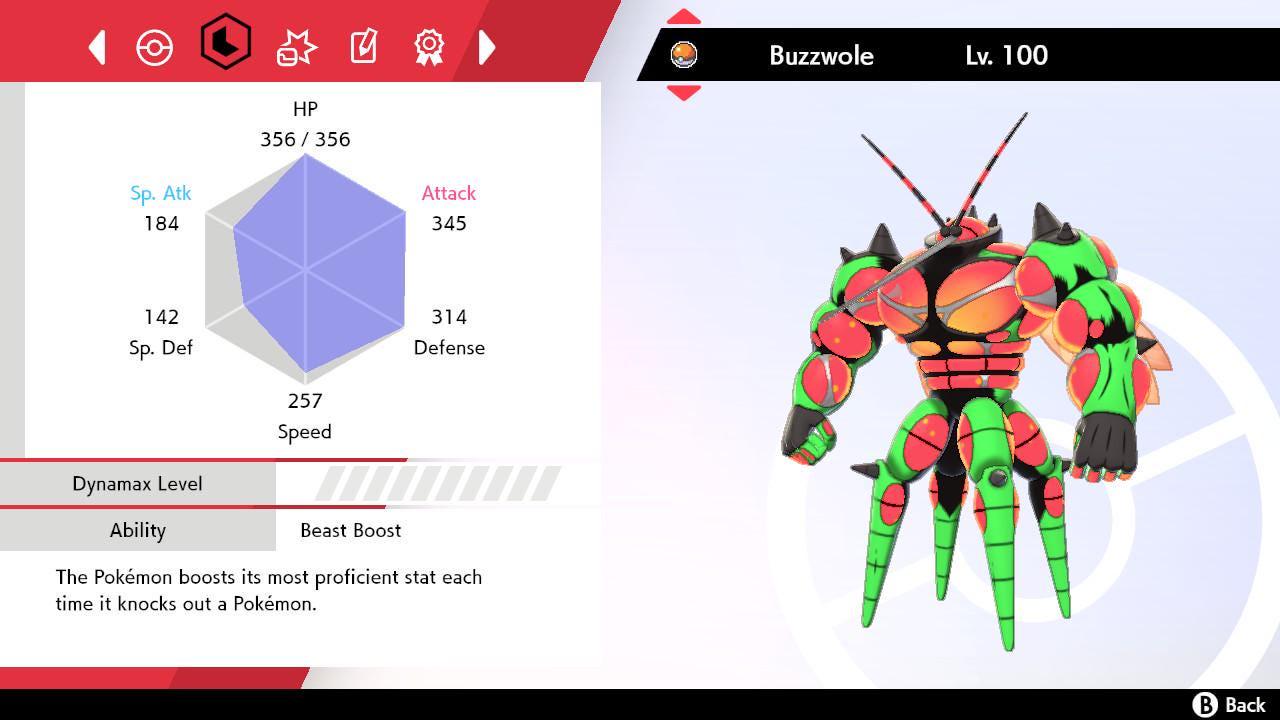 Shiny BUZZWOLE Pokemon Sword Shield 6IV Competitive Battle Ready Pokémon card photo 2