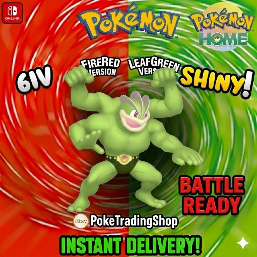 SHINY MACHAMP Pokémon FireRed LeafGreen 6IV Competitive Battle Ready Pokémon card photo