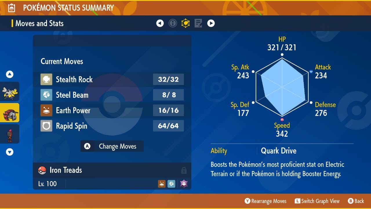 SHINY 6iv IRON TREADS Pokémon Scarlet and Violet 6IV Competitive Battle Ready Pokémon card photo 3