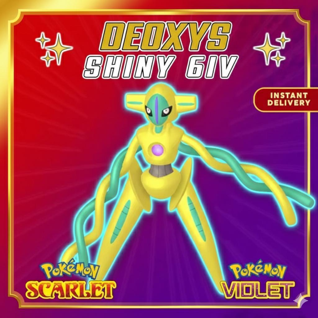 Foto de la carta Pokémon DEOXYS variocolor Pokémon Escarlata y Púrpura 6IV Listo para el Combate Competitivo