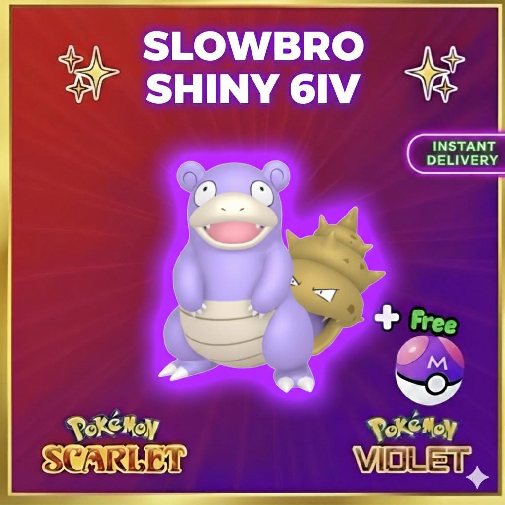 Shiny SLOWBRO Pokémon Scarlet Violet 6IV Competitive Battle Ready – Scarlet & Violet Pokémon card photo