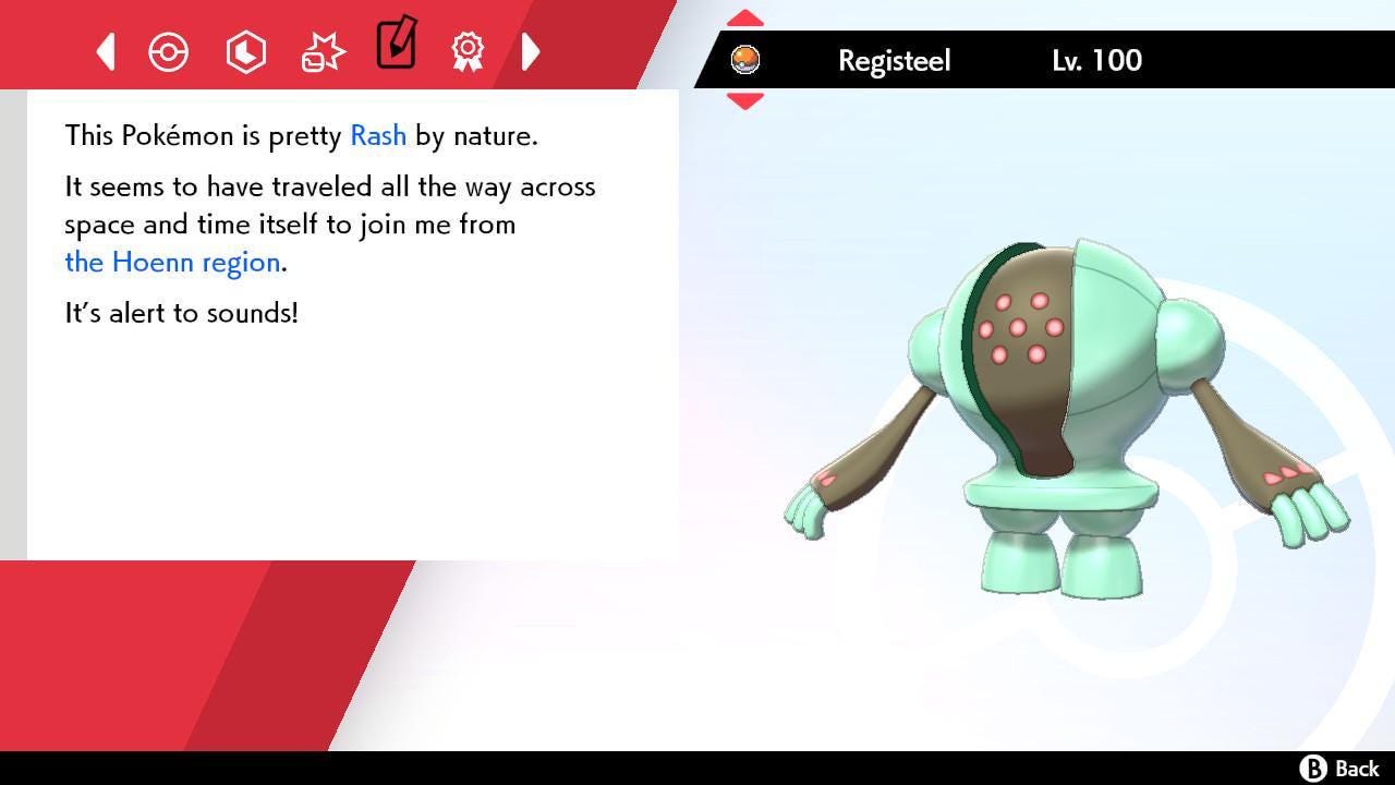Shiny REGISTEEL Pokemon Sword Shield 6IV Competitive Battle Ready Pokémon card photo 4