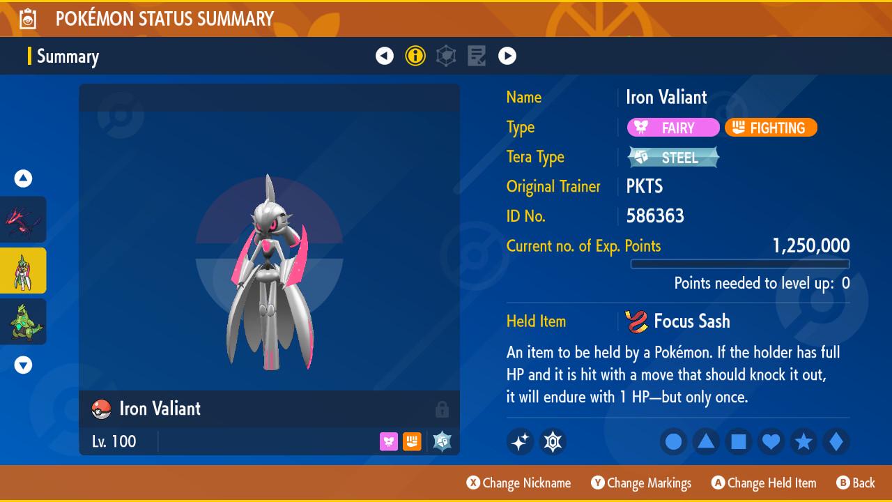 SHINY 6iv IRON VALIANT Pokémon Scarlet and Violet 6IV Competitive Battle Ready Pokémon card photo 2