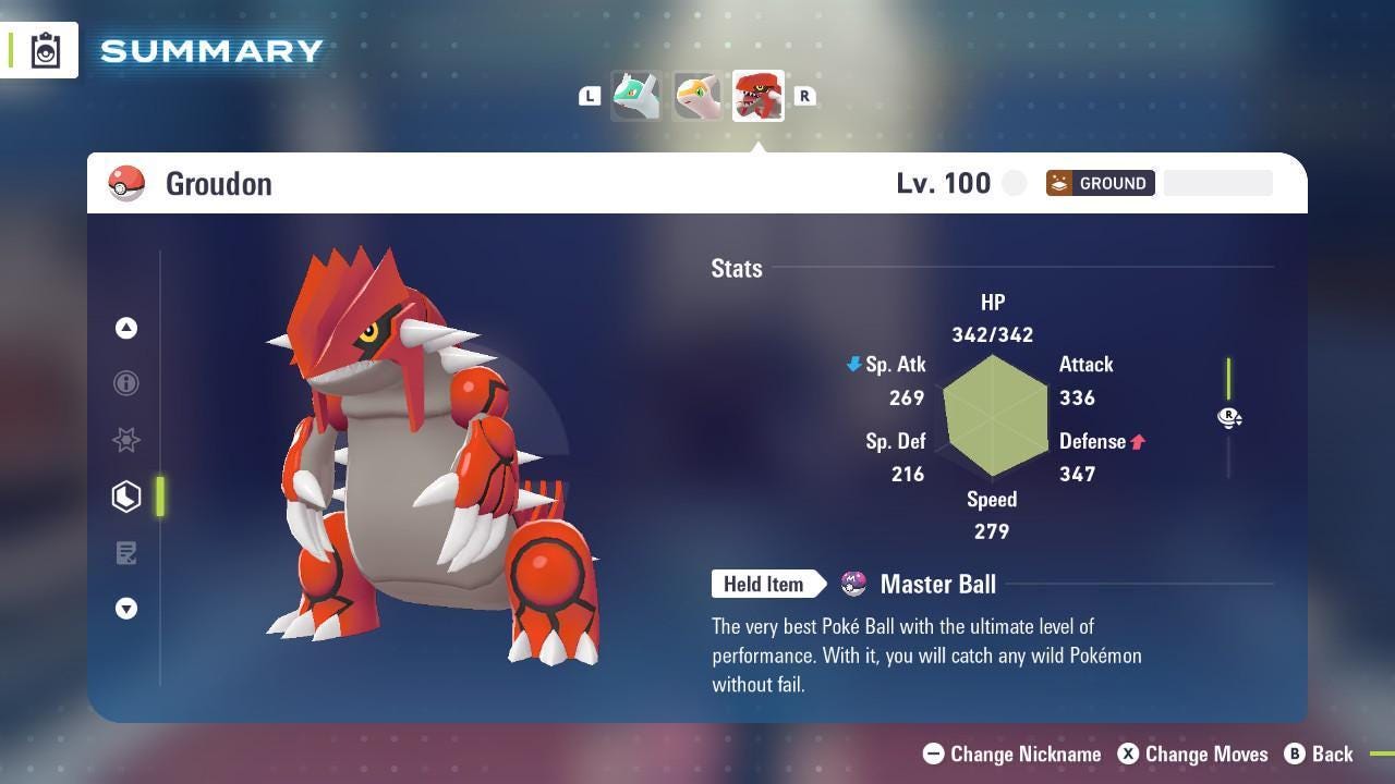 Фото покемона Не Shiny 6IV Groudon Pokemon Legends Za Mega Dimension DLC 6IV Готов к соревновательным боям 2