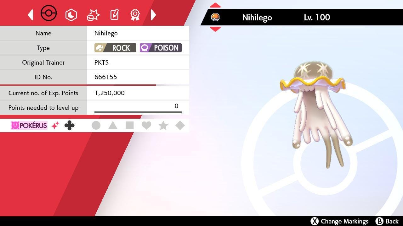 Shiny NIHILEGO Pokemon Sword Shield 6IV Competitive Battle Ready – Sword & Shield Pokémon card photo