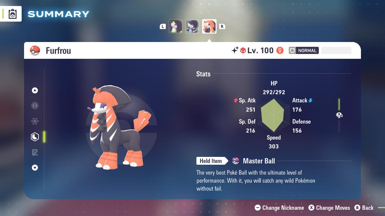 Shiny Alpha Kabuki Furfrou Pokémon Legends ZA 6IV Competitive Battle Ready Pokémon card photo
