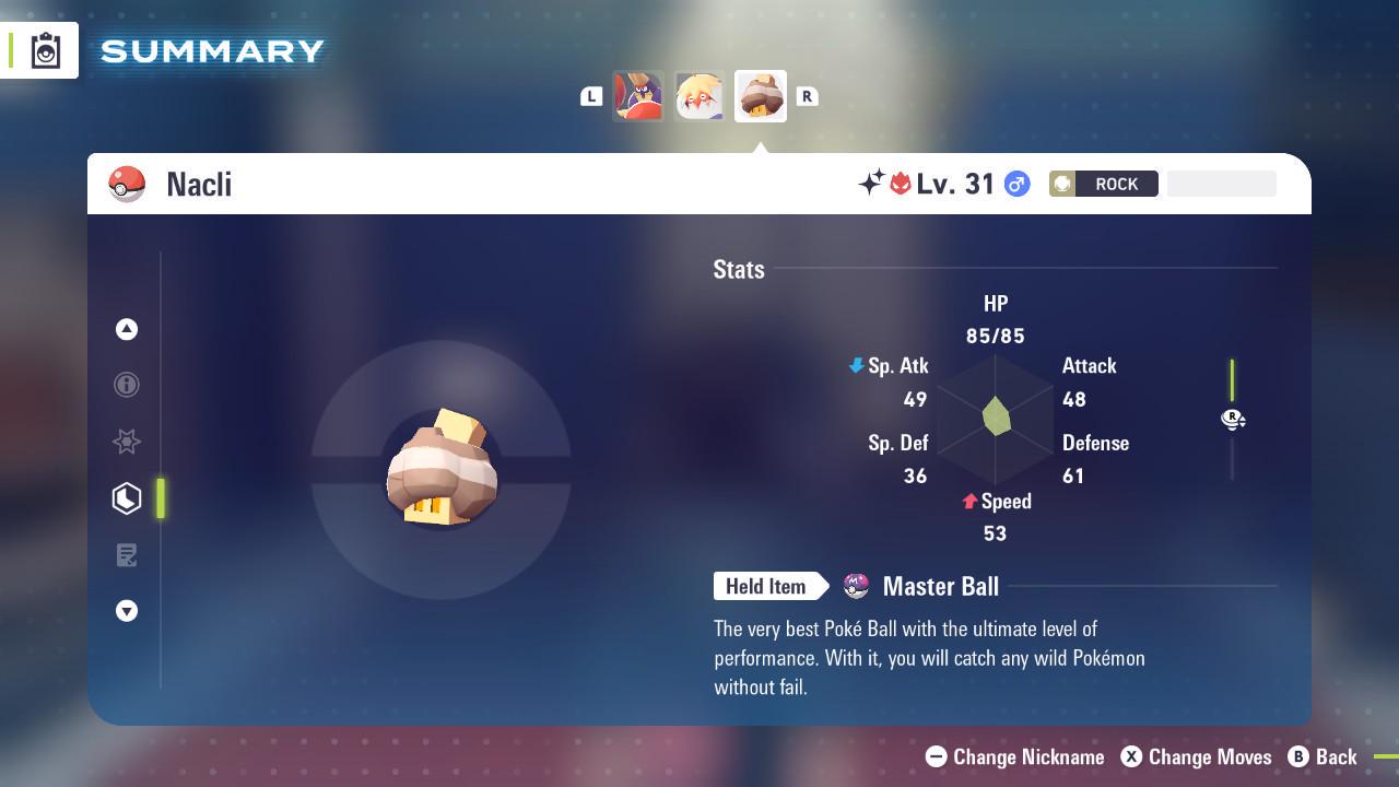 Foto de la carta Pokémon Nacli Alfa Shiny Pokémon Legends Za Mega Dimension DLC 6IV Listo para la batalla competitivo
