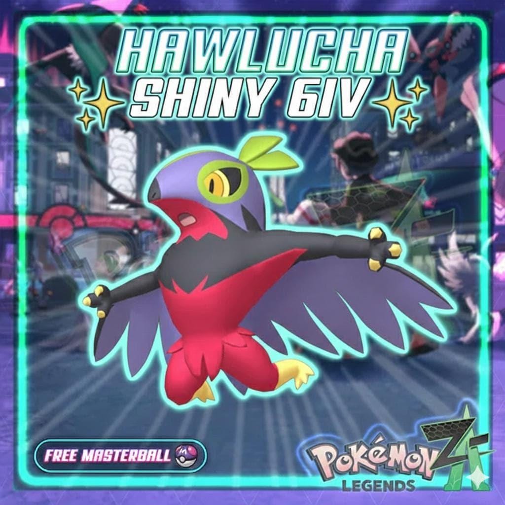 Shiny HAWLUCHA Pokémon Legends ZA 6IV Competitive Battle Ready Pokémon card photo