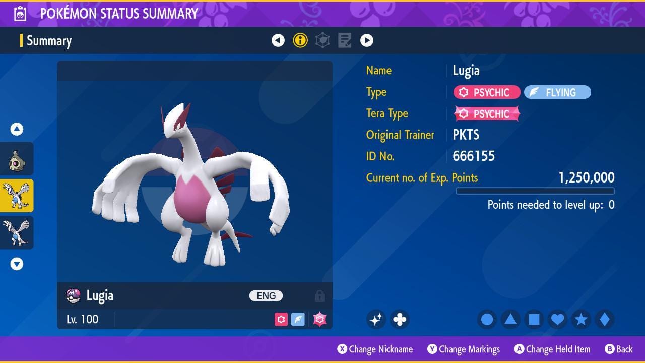 Shiny LUGIA Pokémon Scarlet and Violet 6IV Competitive Battle Ready Pokémon card photo 2