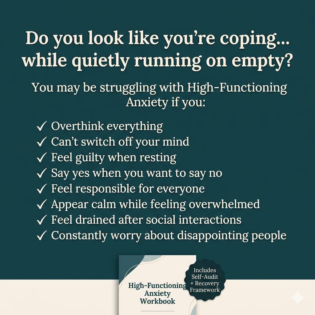 High Functioning Anxiety Workbook Self Audit Overthinking People Pleasing Boundaries PDF Pokémon card photo 2