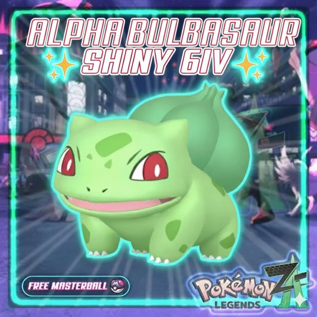 Foto de la carta Pokémon Pokemon Za Nv 5 Naturaleza Modesta SHINY ALPHA 6IV Bulbasaur Pokémon Legends ZA 6IV Competitivo Listo para la Batalla