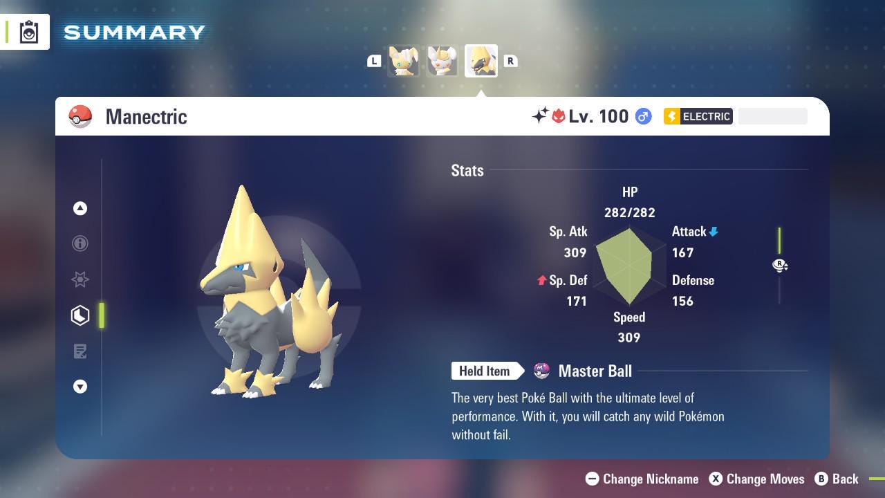Shiny Alpha Manectric Pokémon Legends ZA 6IV Competitive Battle Ready Pokémon card photo 2