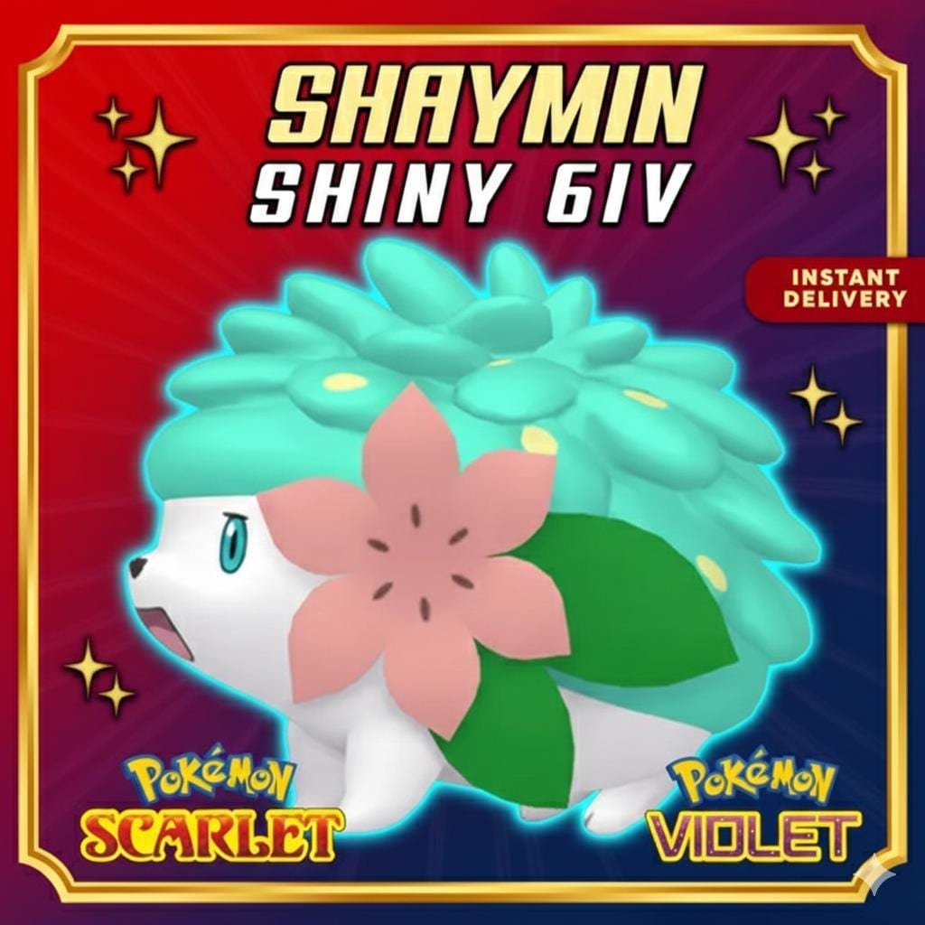 Shiny SHAYMIN Pokémon Scarlet Violet 6IV Competitive Battle Ready Pokémon card photo