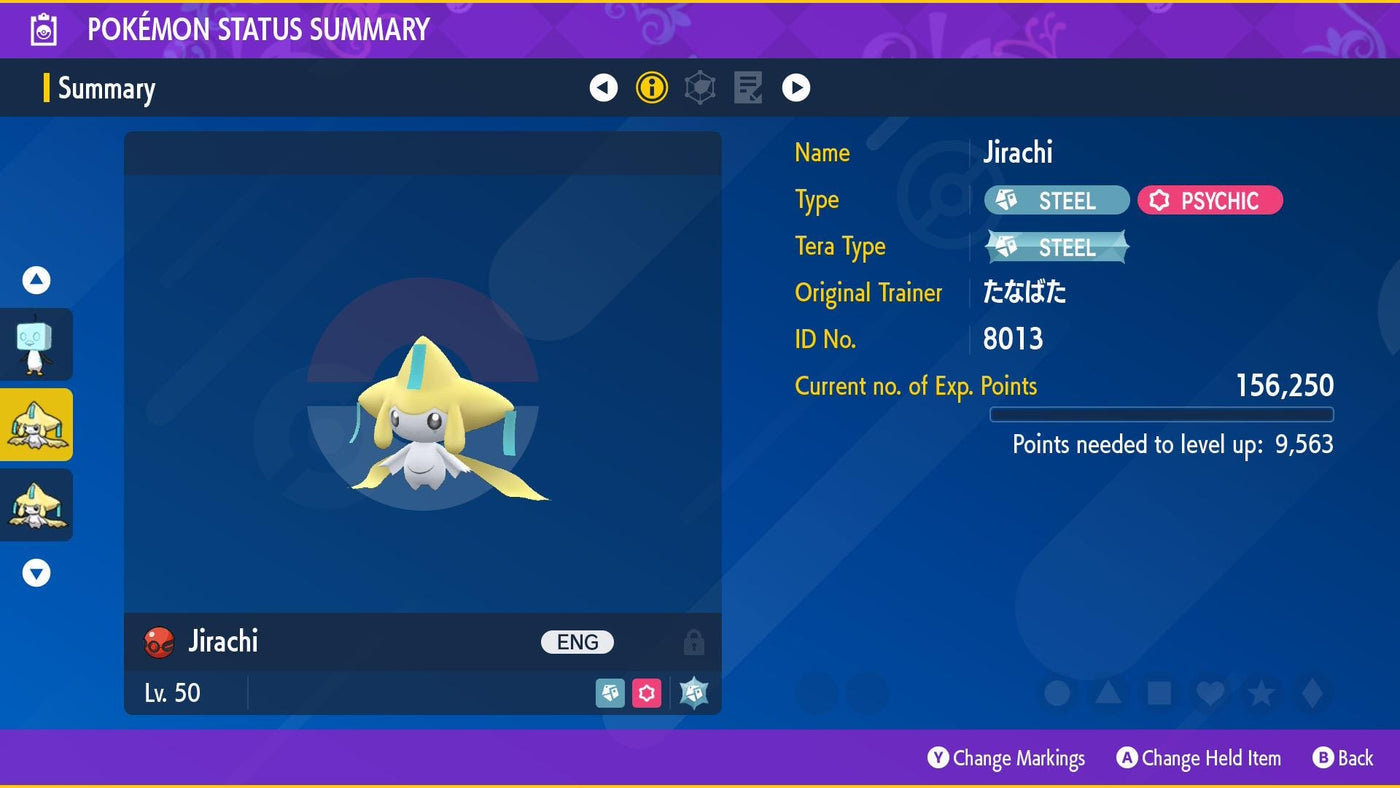 Event Tanabata JIRACHI Lv. 50 PKTS Event 2013 Pokémon HOME Trade Scarlet Violet Rare Collectible Bonus – Pokémon HOME Transfers Pokémon card photo