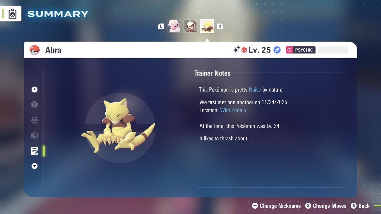 Фото покемона Блестящий Альфа Абра Pokémon Legends ZA 6IV Готов к соревновательным боям 4