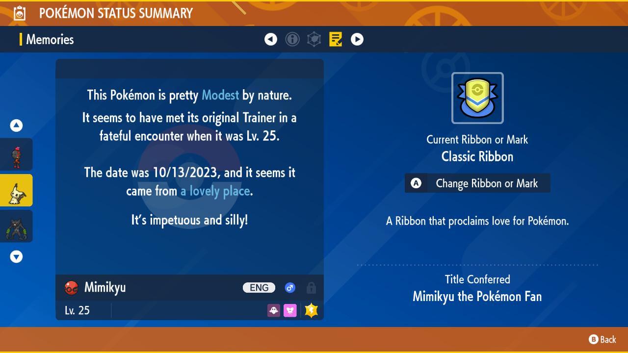 Shiny Event Trixie's Mimikyu Pokémon Legends ZA 6IV Competitive Battle Ready Legend ZA Mega Evolution Pokémon card photo 3