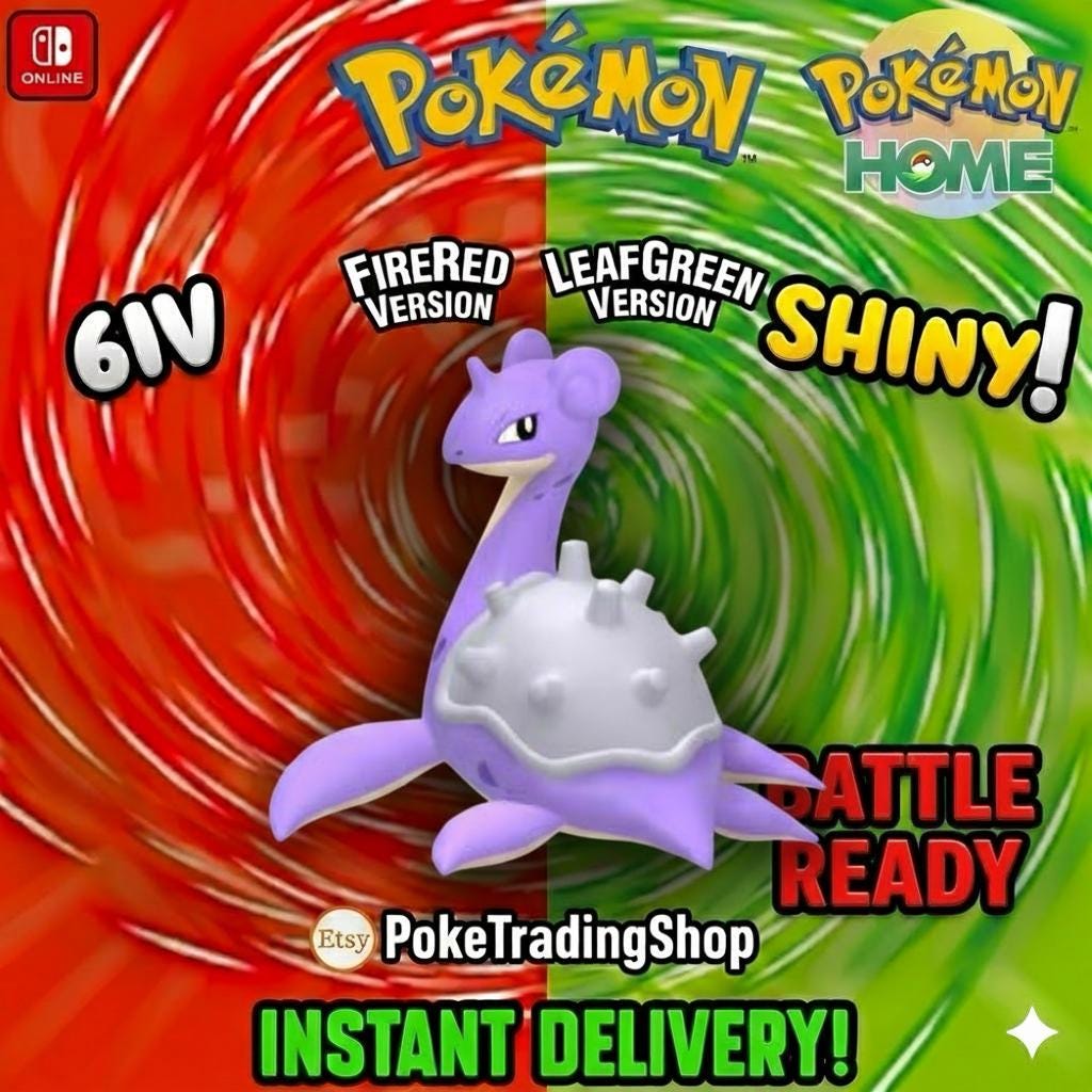 SHINY LAPRAS Pokémon FireRed LeafGreen 6IV Competitive Battle Ready Pokémon card photo