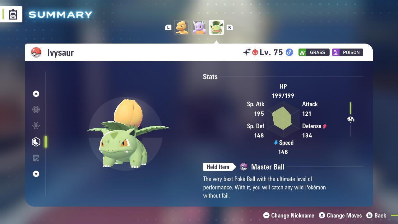 Shiny Alpha Ivysaur Pokémon Legends ZA 6IV Competitive Battle Ready Pokémon card photo