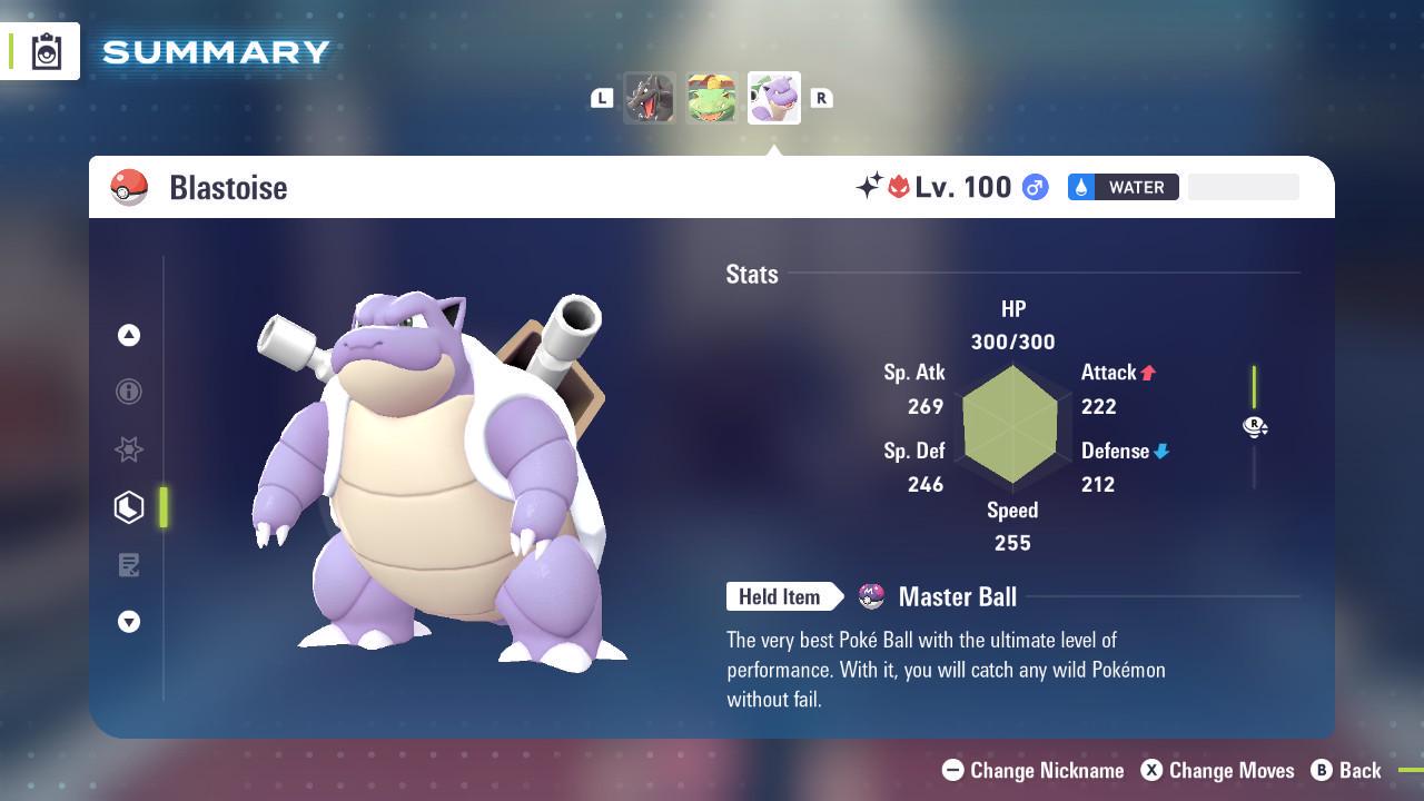 Foto de la carta Pokémon Shiny Alpha Blastoise Pokémon Legends ZA 6IV Listo para el Combate Competitivo 2