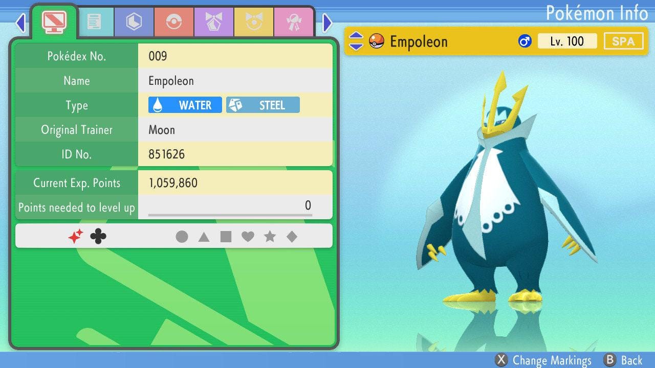 SHINY 6IV EMPOLEON Pokemon Brilliant Diamond Shining Pearl 6IV Competitive Battle Ready Pokémon card photo 2