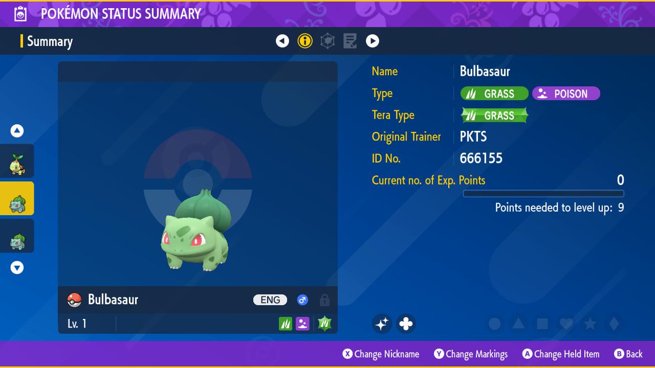 Shiny BULBASAUR Pokémon Scarlet and Violet 6IV Competitive Battle Ready Pokémon card photo 2