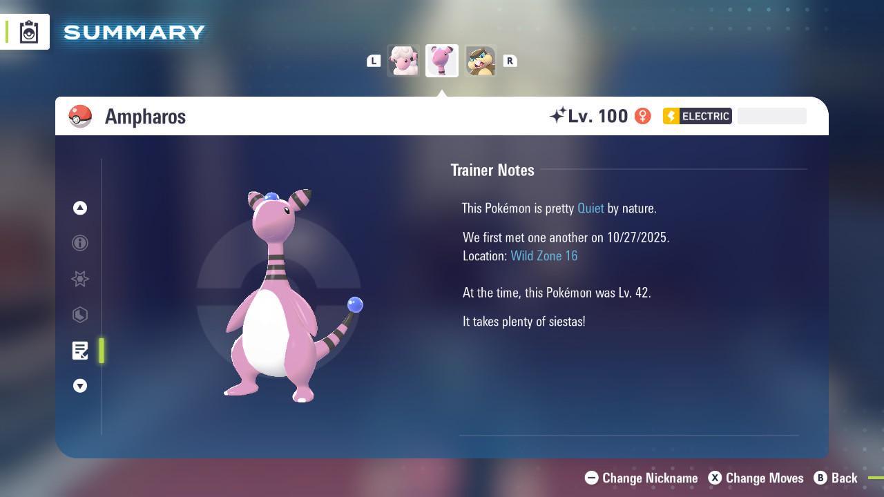 Фото покемона Блестящий АМФАРОС Pokémon Legends ZA 6IV Готов к соревновательным битвам 4