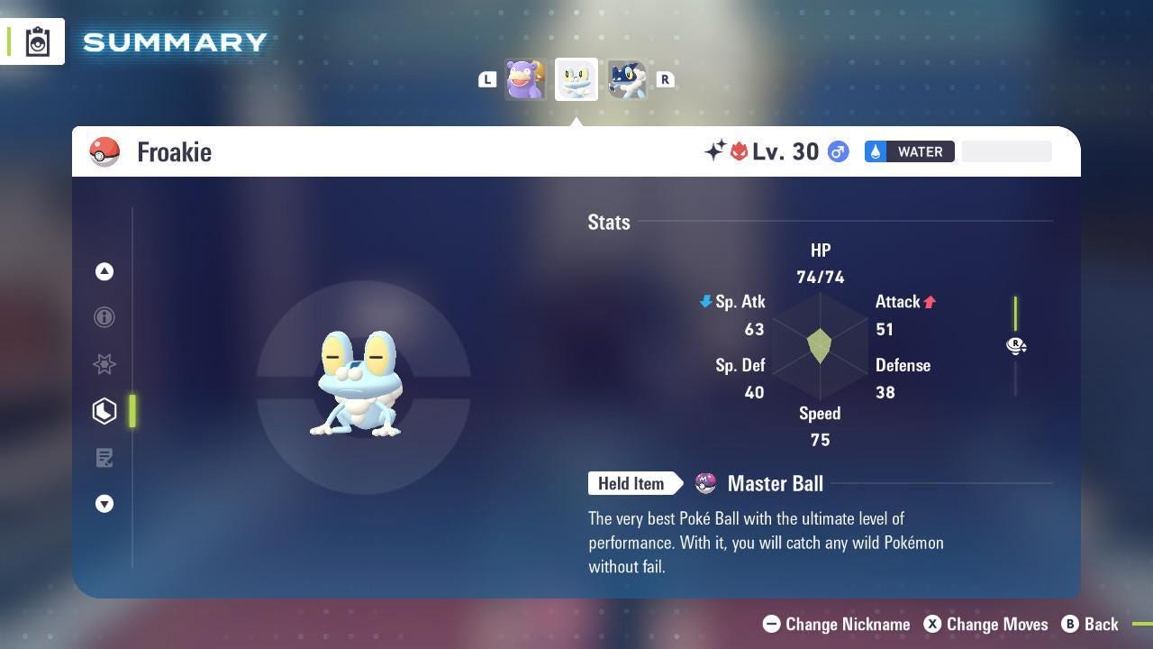 Shiny Alpha Froakie Pokémon Legends ZA 6IV Competitive Battle Ready Pokémon card photo 2
