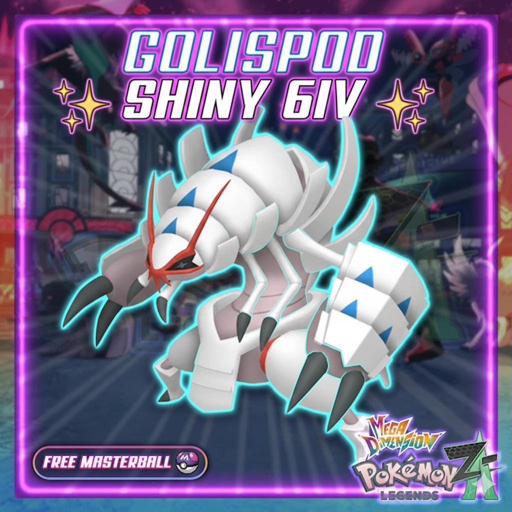 Foto de la carta Pokémon Golisopod variocolor Pokémon Legends ZA Mega Dimensión DLC 6IV Listo para el combate competitivo
