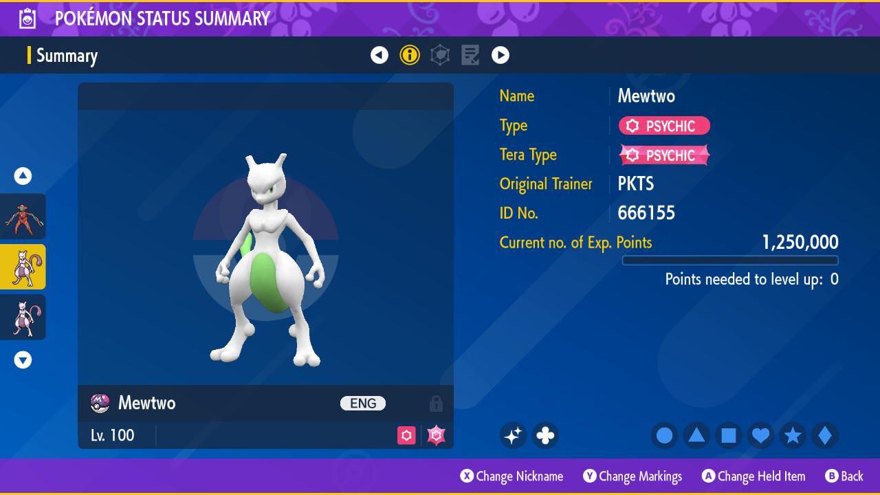 Shiny MEWTWO Pokémon Scarlet Violet 6IV Competitive Battle Ready Pokémon card photo 2