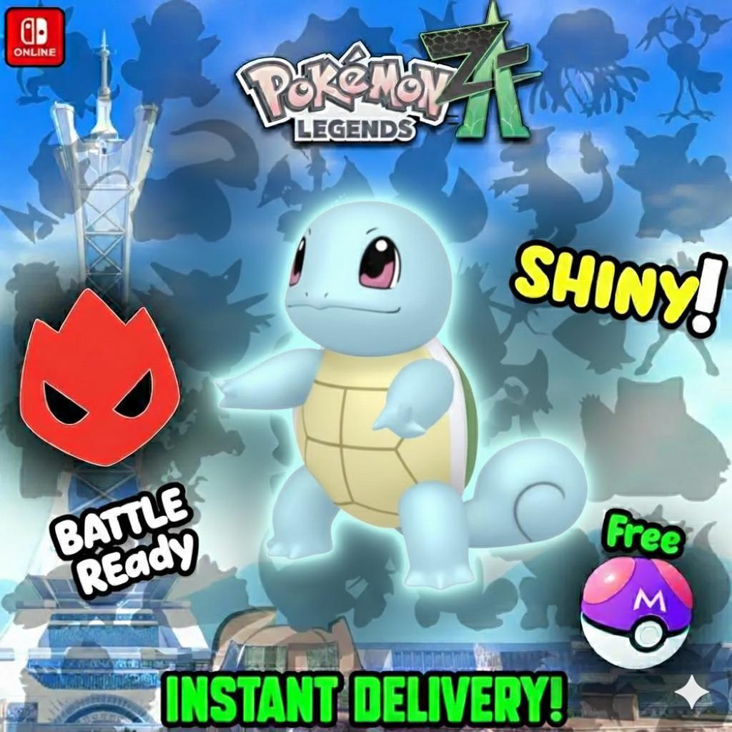 Foto de la carta Pokémon Squirtle Alfa Shiny Pokémon Legends ZA 6IV Listo para la batalla competitivo