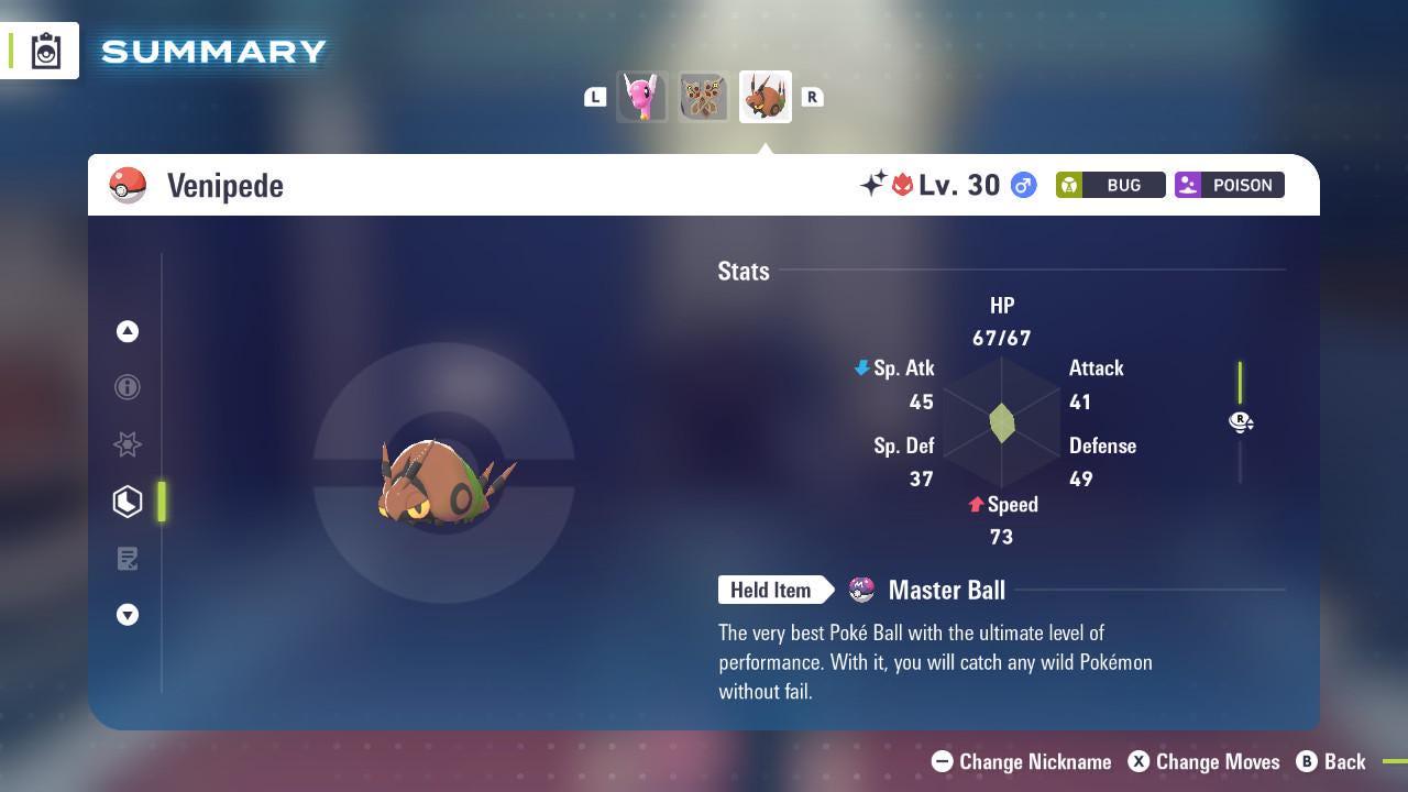 Shiny Alpha Venipede Pokémon Legends ZA 6IV Competitive Battle Ready Pokémon card photo 2
