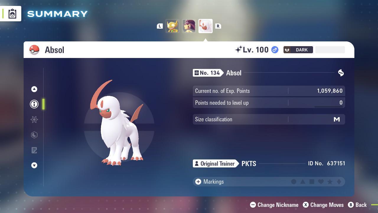 Foto de la carta Pokémon Absol variocolor de Pokémon Legends ZA 6IV competitivo listo para la batalla 3