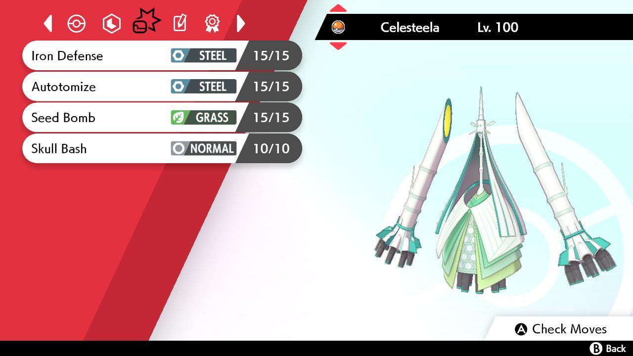 Shiny CELESTEELA Pokemon Sword Shield 6IV Competitive Battle Ready Pokémon card photo 3