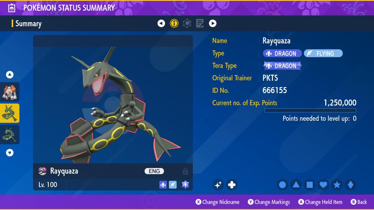 Фото покемона Shiny RAYQUAZA Pokémon Scarlet Violet 6IV Готовый к соревновательным боям 2