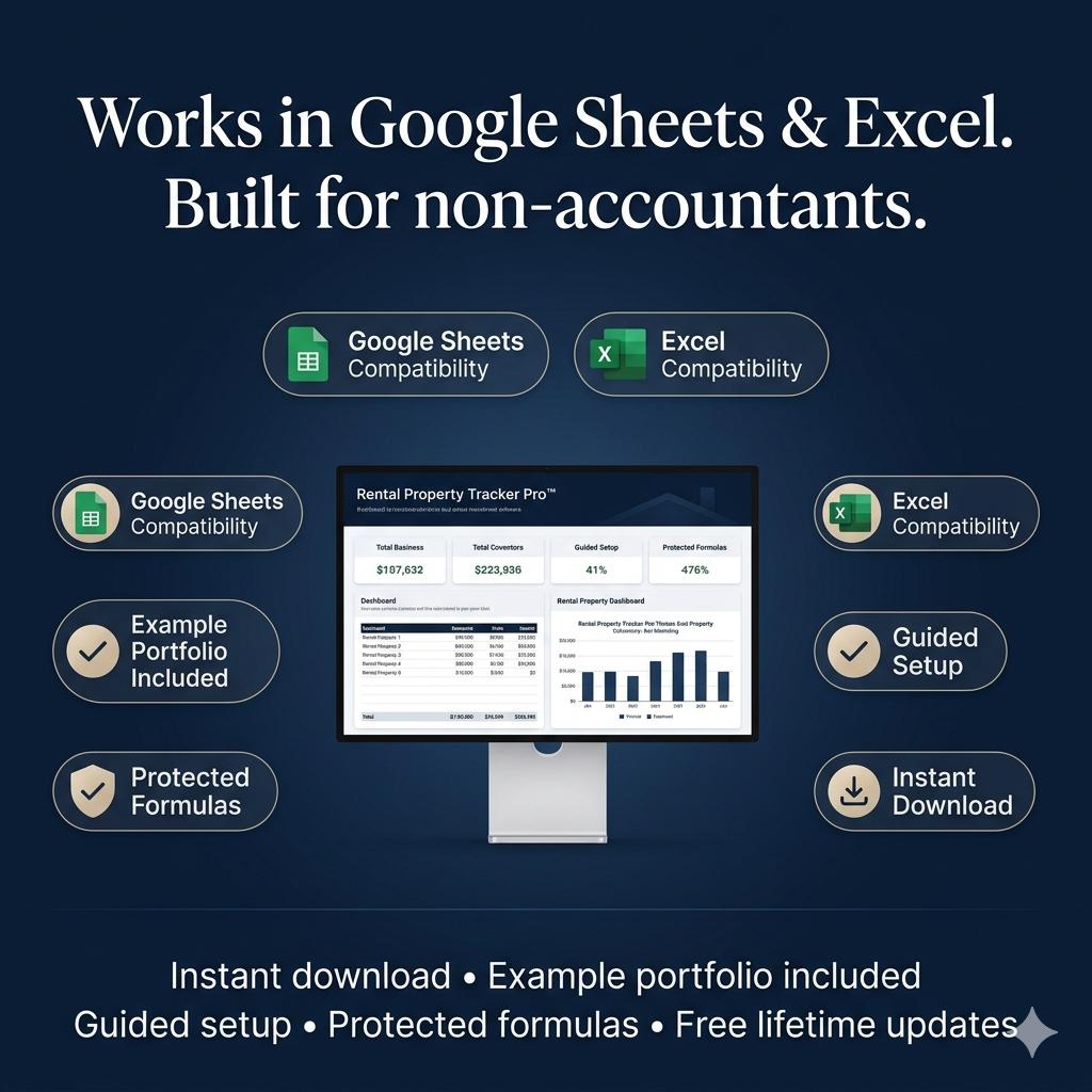 Rental Property Tracker Spreadsheet Landlord Income and Expense Cash Flow and ROI Dashboard for Real Estate Investors Google Sheets Excel Pokémon card photo 7