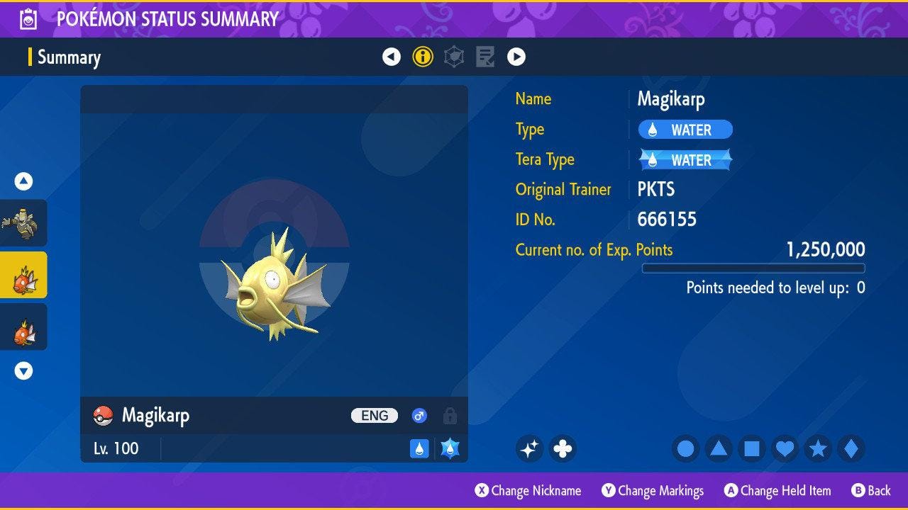 Shiny MAGIKARP Pokémon Scarlet Violet 6IV Competitive Battle Ready Pokémon card photo 2